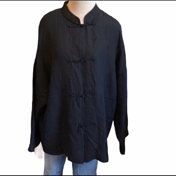 Eileen Fisher oriental top/ jacket sz L - Picture 1 of 8